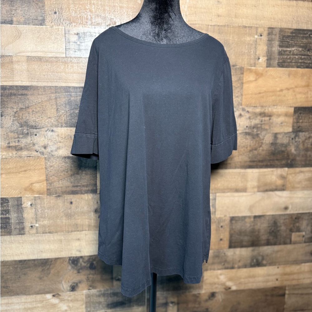 SMX Women's Black Short Sleeve Tee Shirt Blouse Top XXL Extra Large 2X